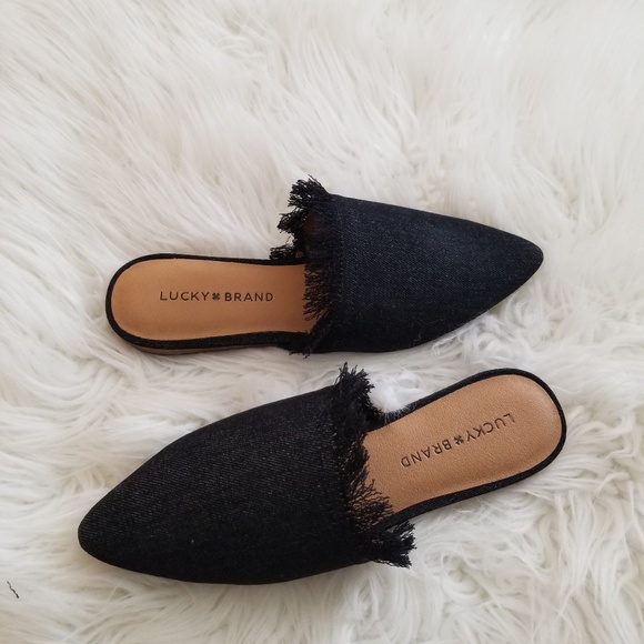 Lucky Brand Black Denim Flats, Mules,Loafers Shoes - Picture 7 of 8